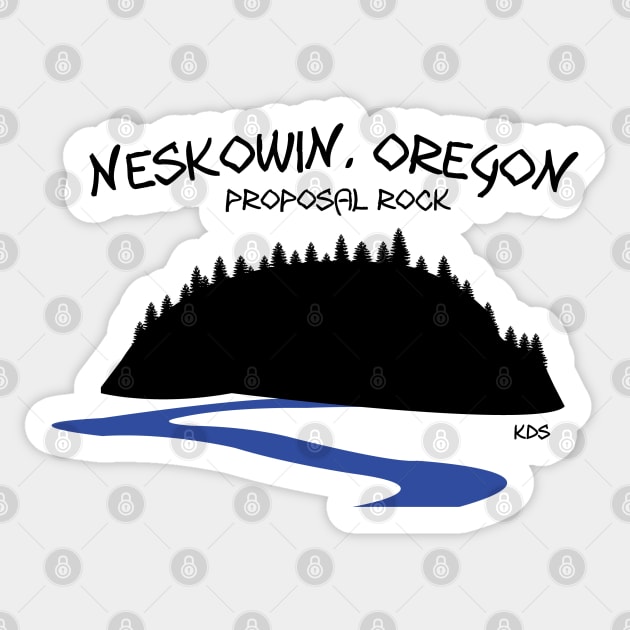 Neskowin Oregon Proposal Rock Sticker by KDStudio